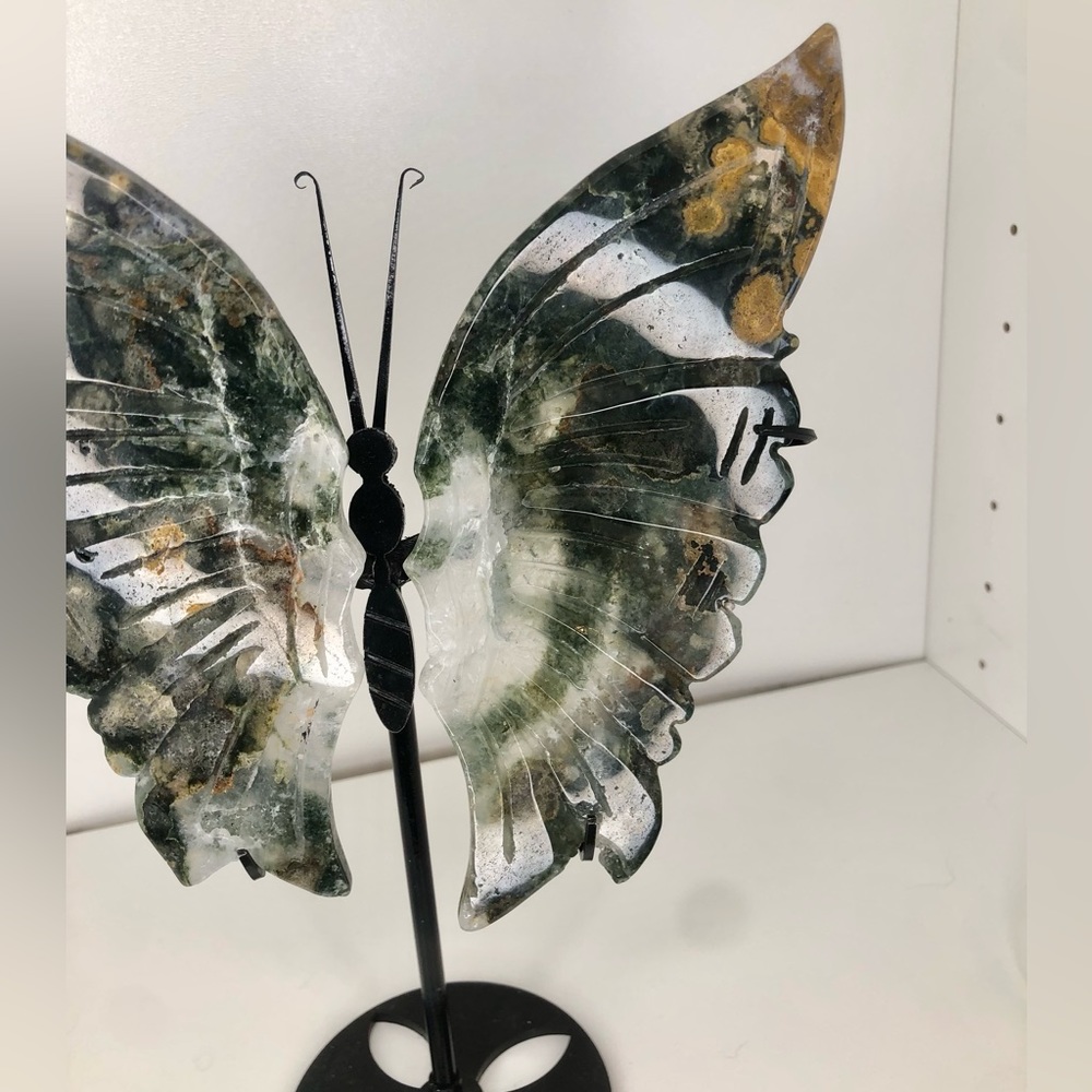 Moss Agate Butterfly (Large) - Picture 6 of 7